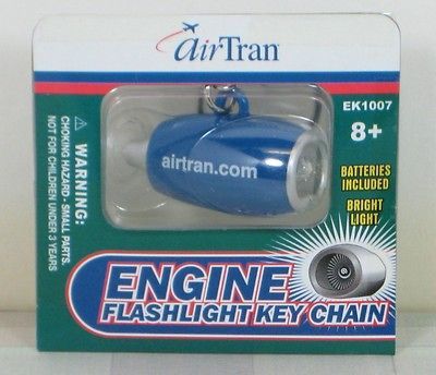 Airplane Engine Flashlight AirTran Key Chain