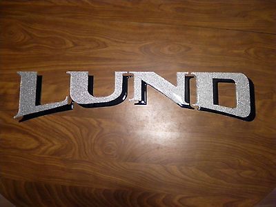 LUND BOAT DECAL (set of 2) silver/black