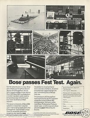 1982 BOSE OFFICIAL SOUND CHICAGOFEST 802 LOUDSPEAKER OUTDOOR MUSIC