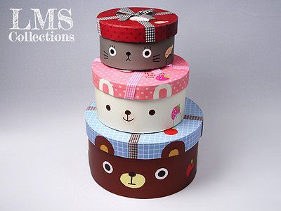 Circle Cardboard box decors gift package cute bear cat GB 22