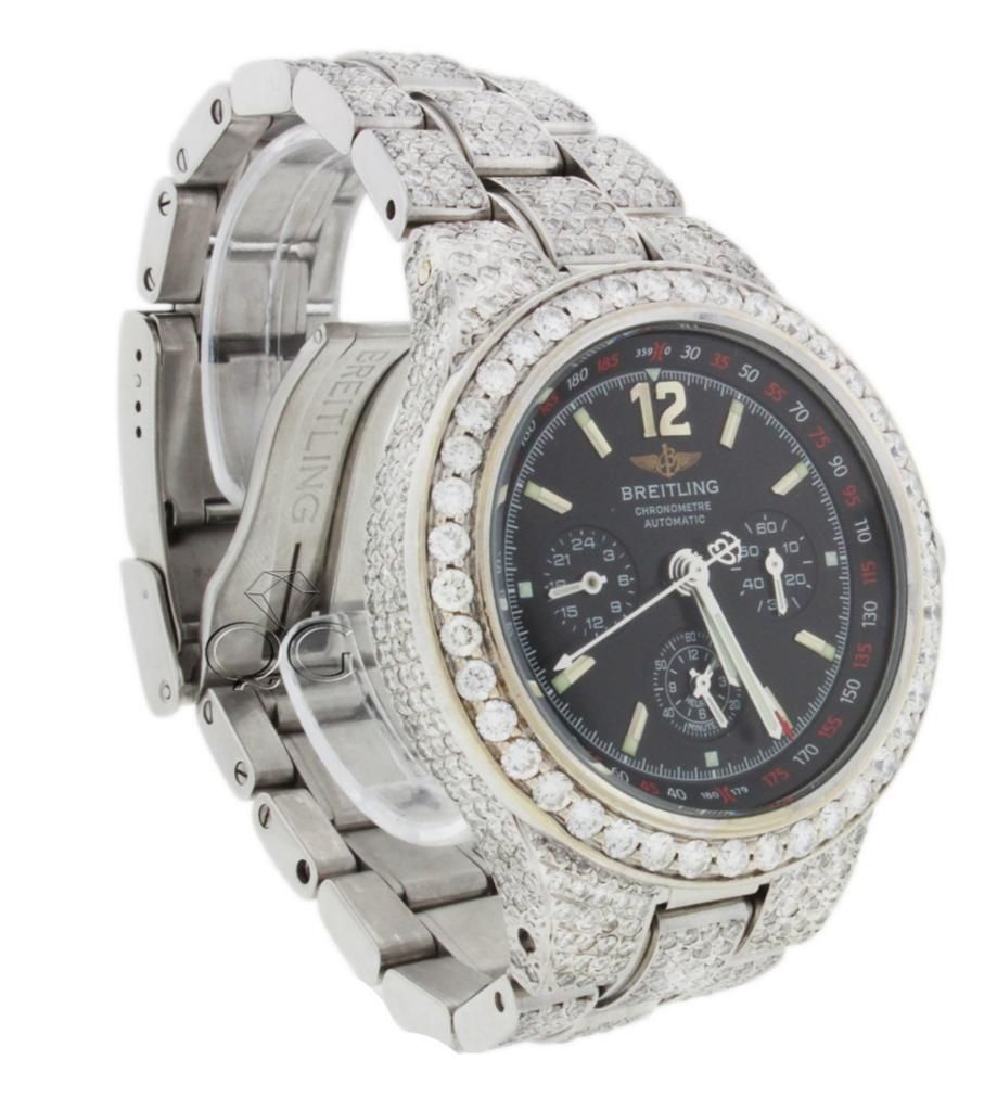 Breitling 1884 Hercules Diamond Bezel Stainless Steel Mens Watch