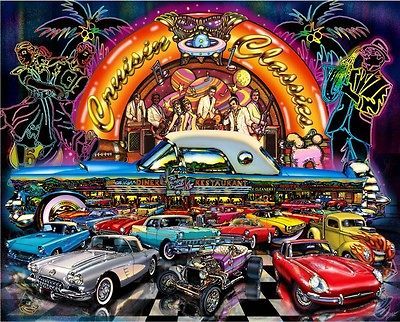 White Mountain   Cruisin Classics Cars Jigsaw Puzzle   1000 pc