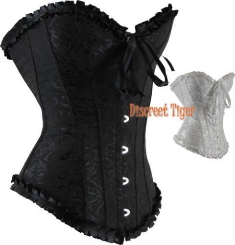 Corset Top Brocade Shaper Burlesque New 2 Colours