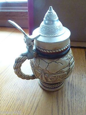 AVON COLLECTIBLE BEER STEIN 1977 SHIPS Schooner w / Pewter top unused