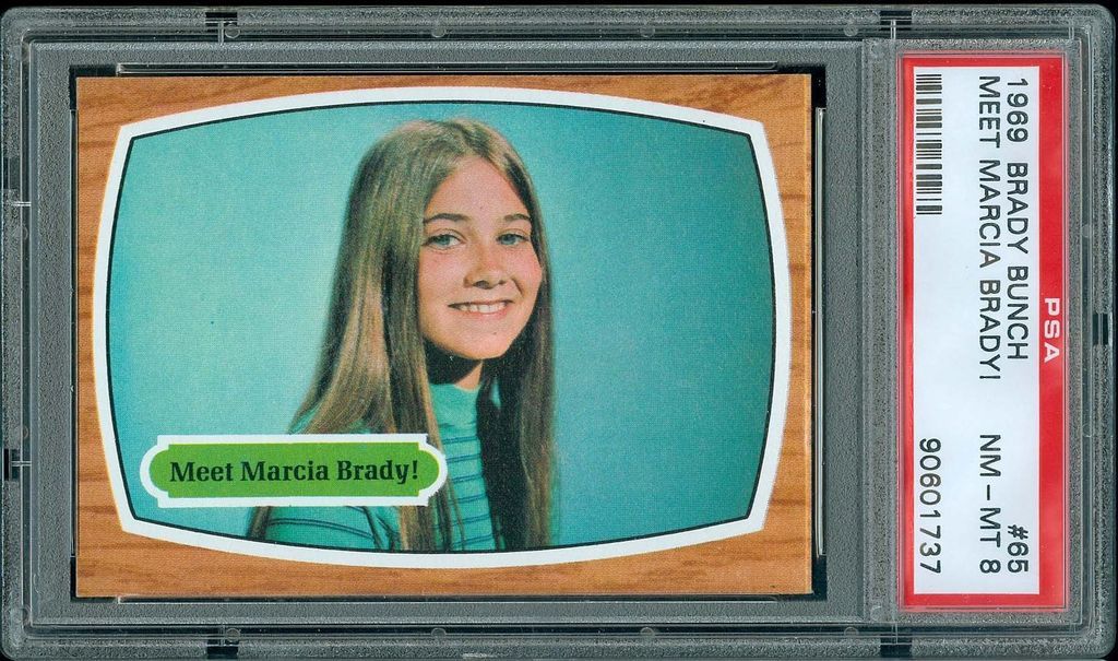 1971 TOPPS BRADY BUNCH #65 MEET MARCIA BRADY PSA 8+ HIGH END CARD