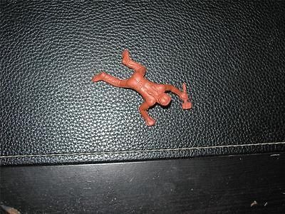 Marx Indian Crawling with Knife and Tomahawk. Reddish Brown plastic