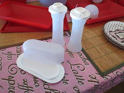 pc Table Accessories Set Large Hourglass S&P Shakers & Butter Dish