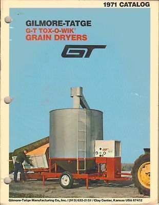 GT TOX O WIK RECIRCULATING BATCH GRAIN DRYERS SALES CATALOG 1971