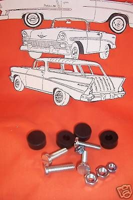 56 Chevy Hood Adjustable Stops Bumpers Belair Sedan Wagon Hardtop New