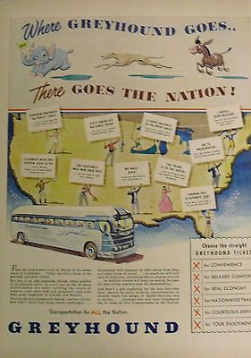1948 Ad Greyhound Bus There Goes the Nation Straight Ticket