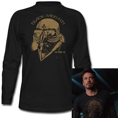 BLACK SABBATH Iron Man Tony Stark The Avengers Mens Black T Shirt