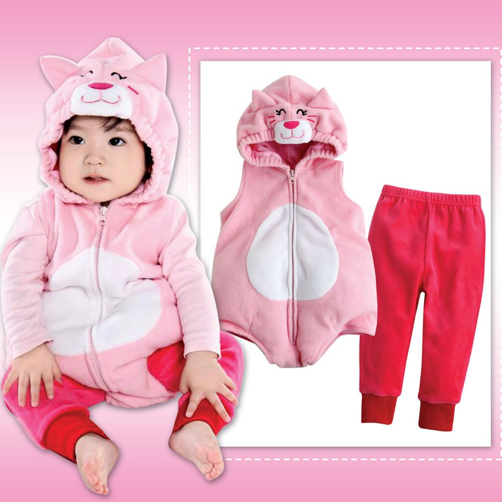 NWT Newborn Baby Girs Fleece Hoodie Outerwear Outfits Sets  Vivid