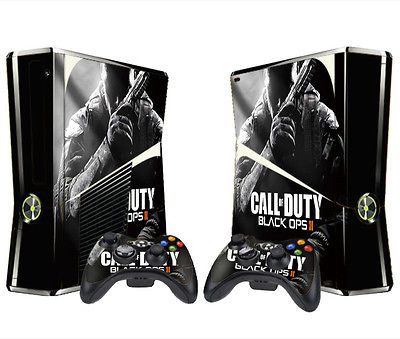 XBox 360 Slim Console Protector Vinyl Skin Sticker Call Of Duty Black