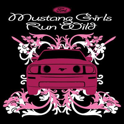Ford V Neck Shirt Mustang Girls Run Wild Cobra GT Shelby SVT Torino