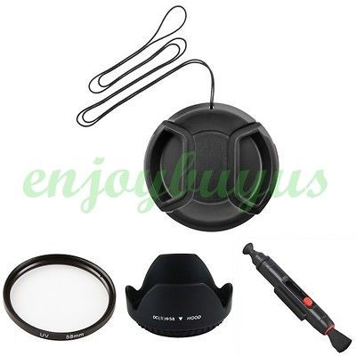 Cap+Hood+Pen For Canon EOS 550D 600D Rebel XSi XTi T3i X5 18 55mm Lens