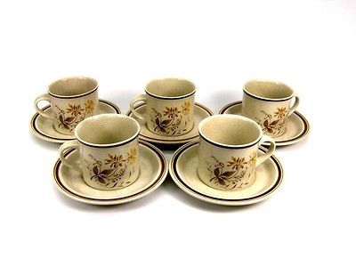 Lot of 5 Royal Dalton Sandsprite Cups and Saucers . Excellent