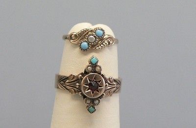 Incredible Victorian 14K / 10K Tiny Rings Mother & Daughter Persian