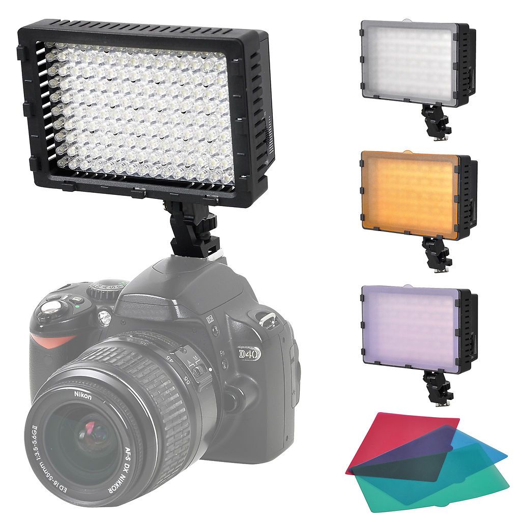 160 LED Light Video Camera Camcorder Studio Lighting w/ 6 Colors