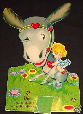 Mechanical GERMAN Valentine Stubborn DONKEY Ears & Girl