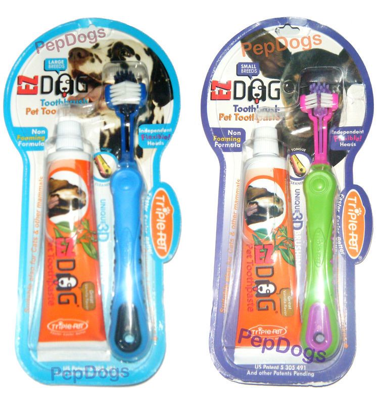 Triple Pet EZ Dog Toothbrush / Toothpaste Remove Plaque