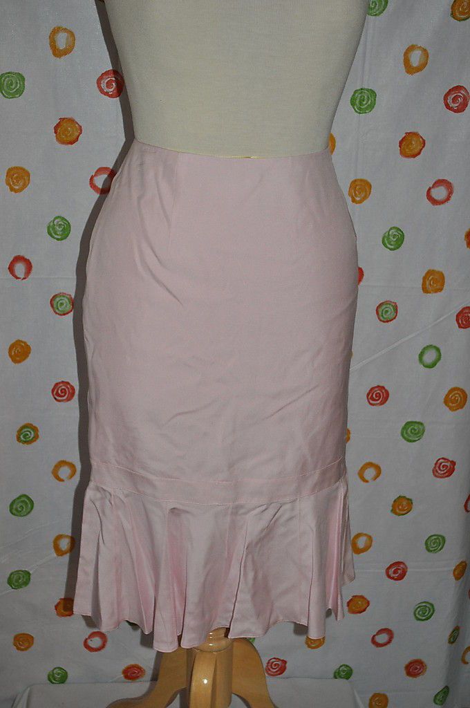 PER SE CARLISLE 12 PER MONIQUE PINK SILK lined PENCIL SKIRT Nwt $$$