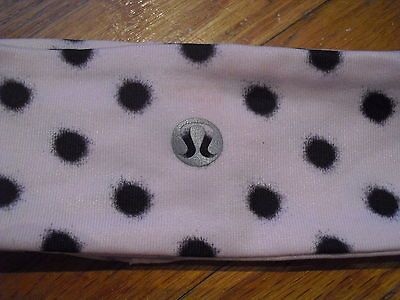 LULULEMON SLIPLESS LUON HEADBAND PINK/BLACK POKADOT NWT