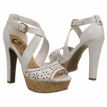 by Guess CURMELA White Platform Dress Sandals Shoes Womens size 8