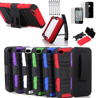 IN 1 RUGGED COMBO CASE&BELT CLIP HOLSTER KICKSTAND FOR IPHONE 4 4S