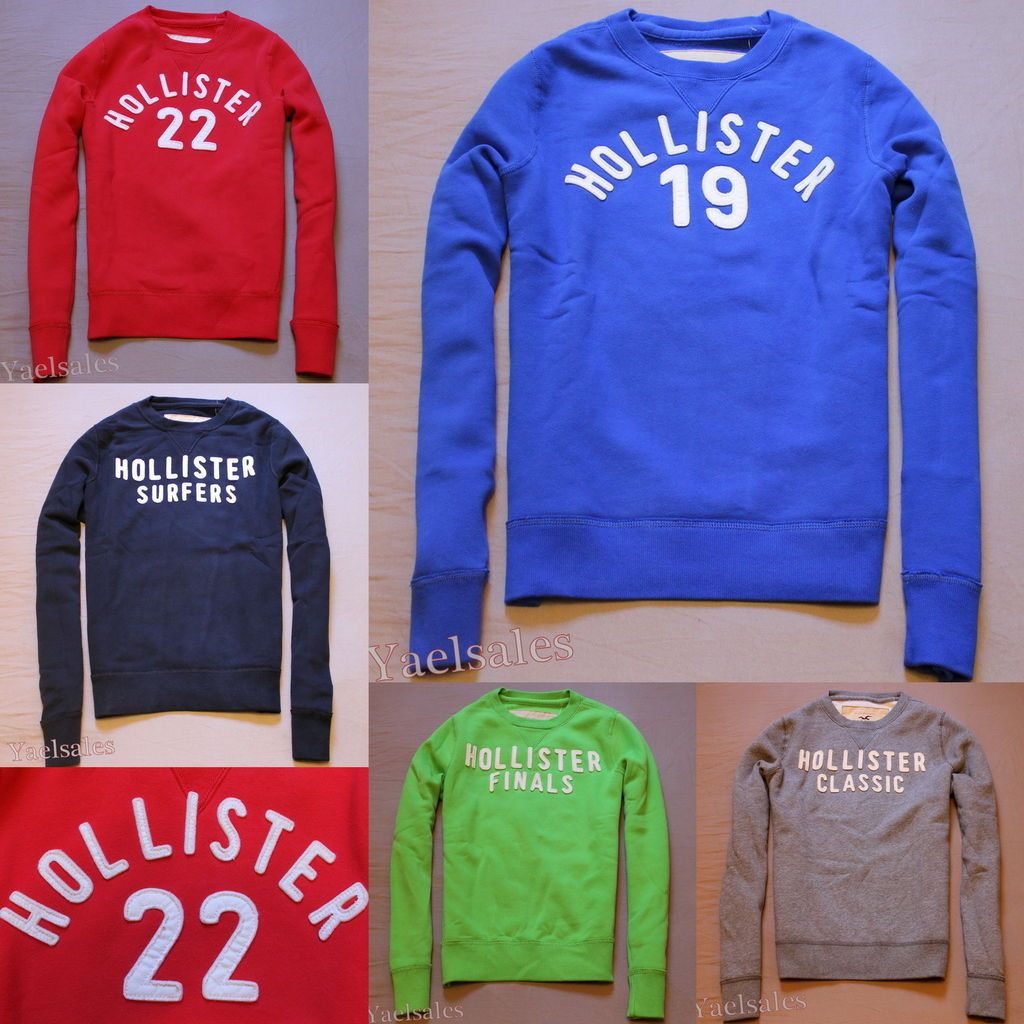 2012 Hollister by Abercrombie Mens Crew Neck Sweatshirt Pullover