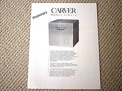 Carver C M400 power amplifier brochure catalogue