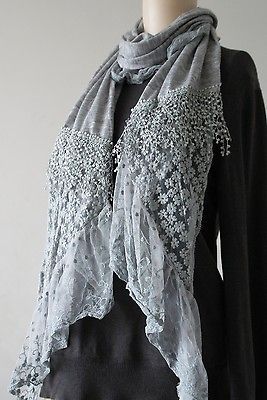 Various color Women Lace Flower Pretty Scarf/Wrap