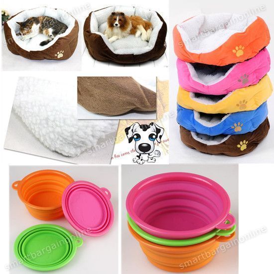 Cat Soft Sofa Bed House + Mat Cushion/Collapsible Dish Feeder Water