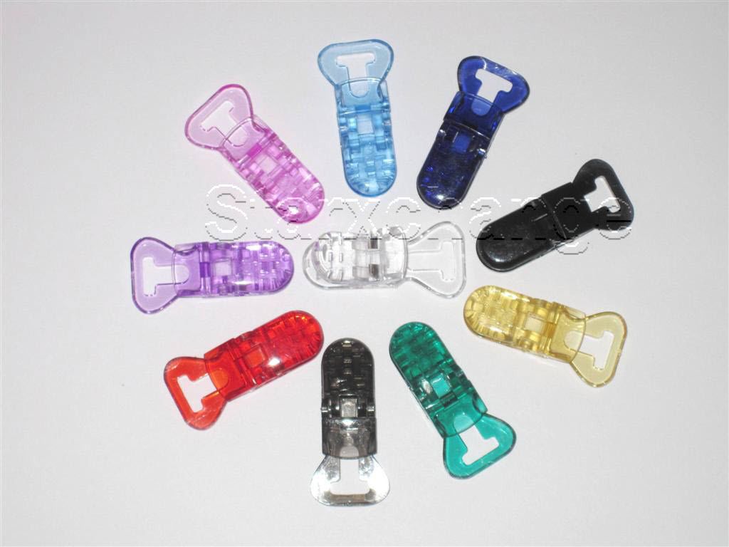 50 BABY PACIFIER T CLIPS MEMO BIB HOLDER U PICK COLORS