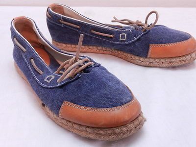 Vintage Womens 9 CASTANER for TIMBERLAND Denim & Leather Espadrille