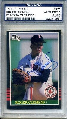 1985 DONRUSS ROGER CLEMENS #273 ROOKIE AUTO. PSA/DNA AUTOGRAPH RED SOX