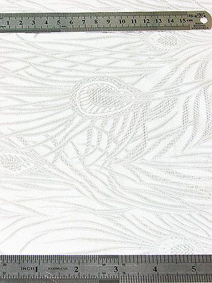 Chinese Brocade Fabric Material All white peacock UpholsteryYardage