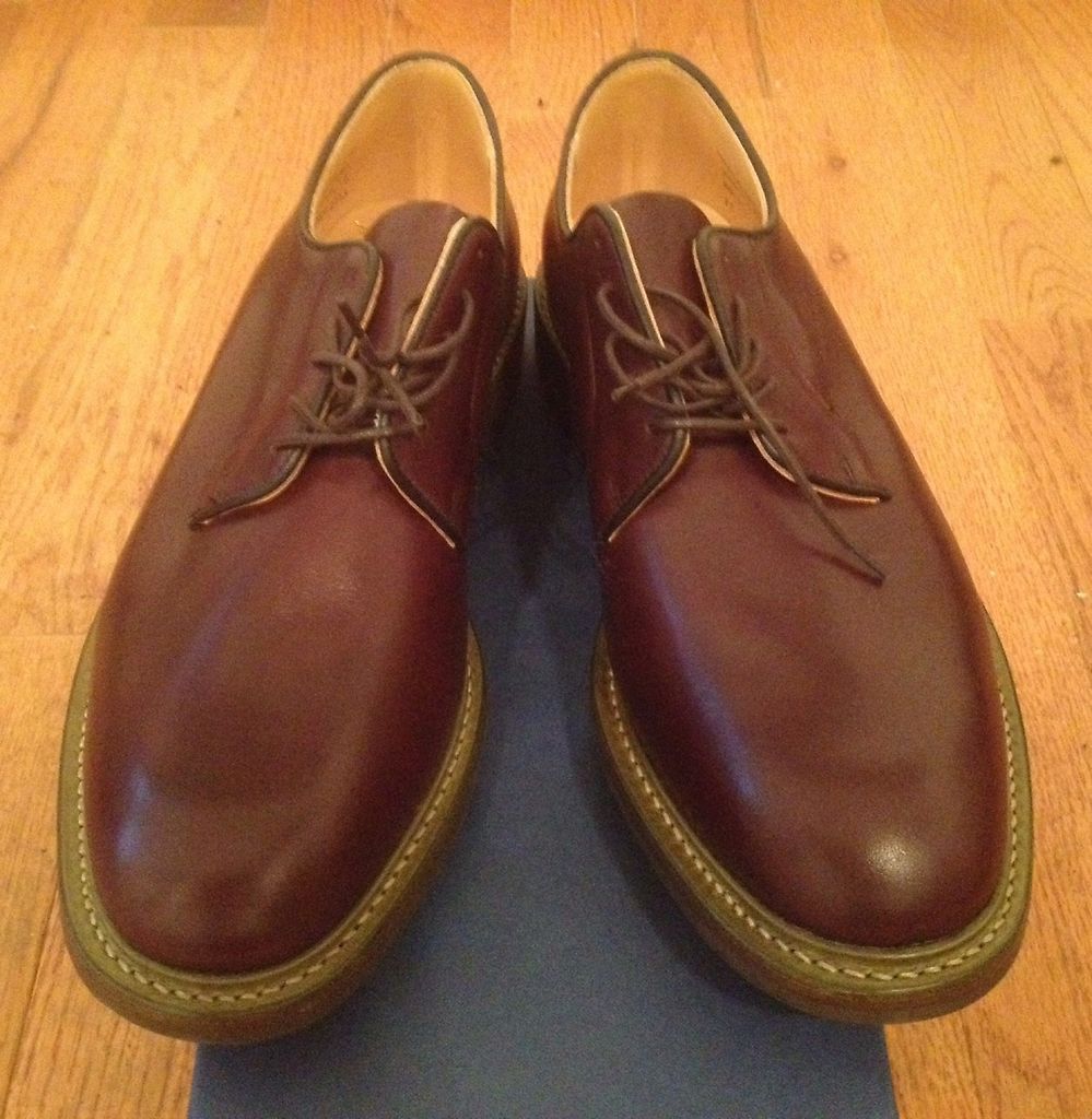 Mark McNairy Tres Bien Burgundy Waxy Derby Shoe US 12 UK 11