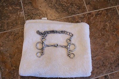 English Snaffle bit Pony Horse slow Twist Pelham w/curb chain 5