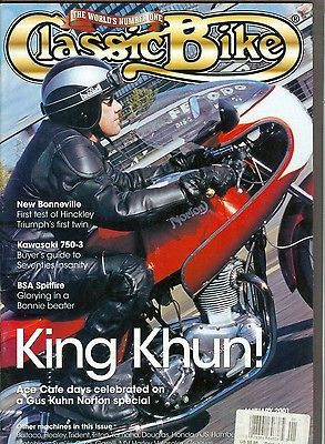 Classic Bike January 2001 Triumph Bonneville   Kawasaki 750 3, BSA