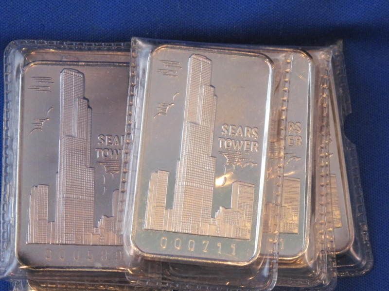 National Bank of Chicago Silver Art Bar Chi Essayeur Fondeur B2769L