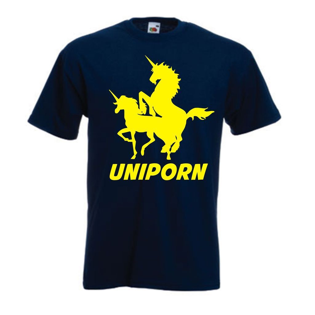 Uniporn t shirt   Funny t shirt Unicorn comic porn horse myth ride