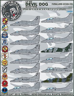 48 Furball Lo Viz Devil Dogs A 4 Skyhawk Decals for the Hasegawa