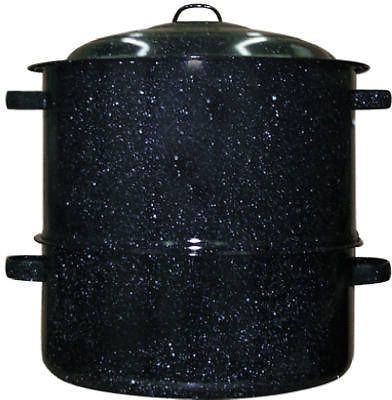 Granite Ware 6317 1 19 Quart Black Clam Sea Food Steamer 2 Piece Set w