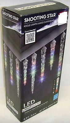 Set 8 Multi Color LED Falling Shooting Star Light Show Christmas