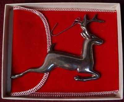 silver AMERICAN HERITAGE Sterling CHRISTMAS ORNAMENT 1973 REINDEER