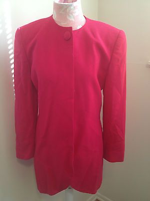 Christian Dior Bright Fuchsia Pink Wool Long VTG Boyfriend Blazer