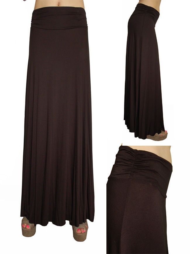 CordiU Jersey Long w/rushing side Maxi Skirt