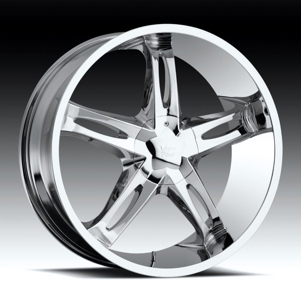 24 inch Vision Hollywood 5 Chrome Wheels Rims 5x5 5x127