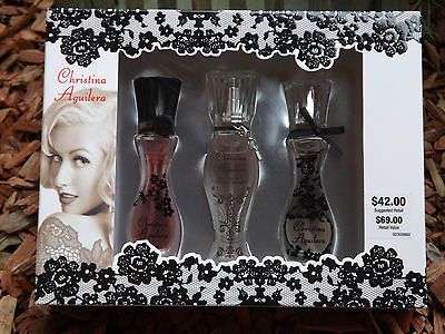 NEW* CHRISTINA AGUILERA TRIO FRAGRANCE/PARF UM GIFT SET, 3 SCENTS