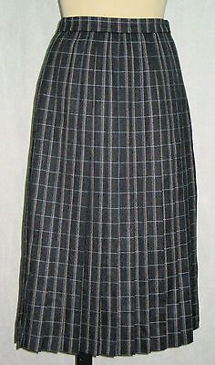 womens Clan Crest 100% New WOOL plaid Skirt tartan Pleated sz 14 (12